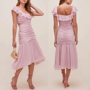 🌻NEW NWOT ASTR the Label Lilac Devereaux Gathered Ruffle Dress Size Small